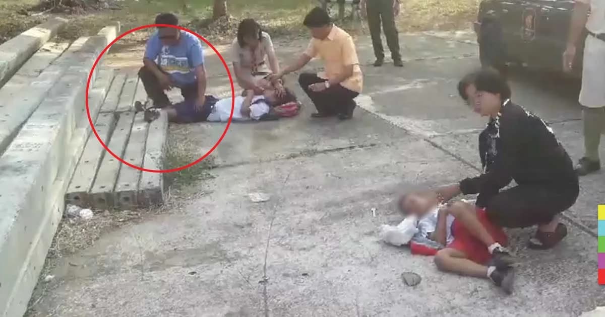 เด็กนักเรียนวัย 4 และ 6 ขวบ ถูกเสาปูนกลิ้งทับ กระดูกขาแตก 2 ข้าง