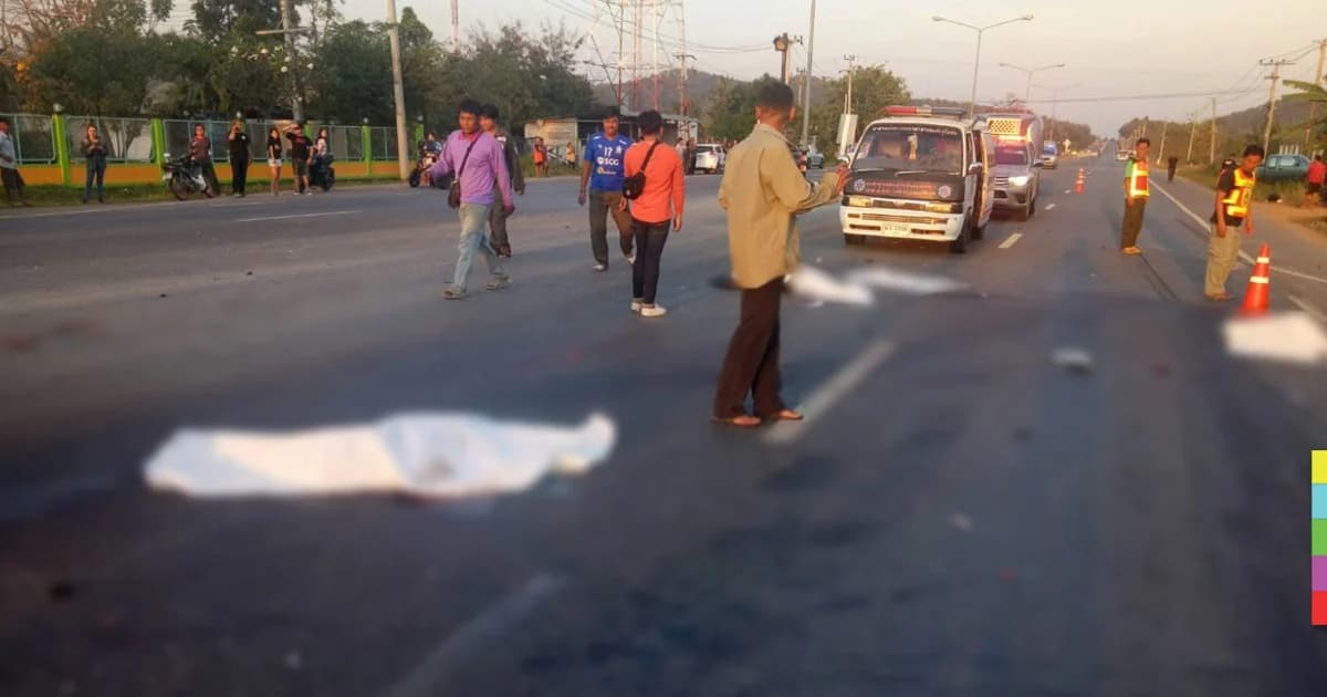 หนุ่มบิ๊กไบค์ร่างขาดเป็น 3 ท่อน หลังชนเก๋งยาริสสนั่นถนน