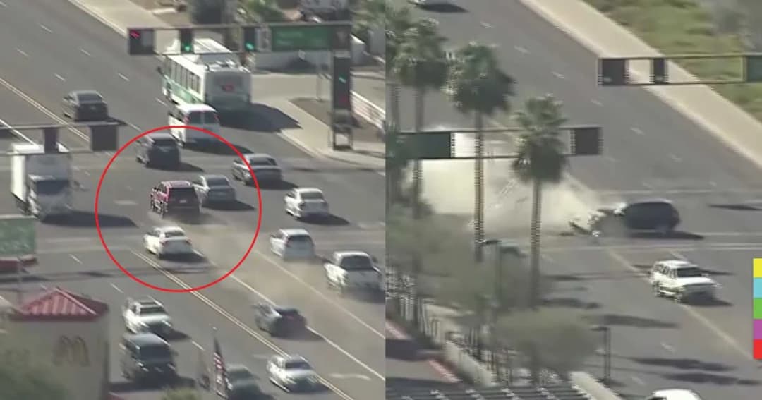 ล่าระทึก! ซิ่งหนีตำรวจ สุดท้ายชนประสานงารถสวน จนมุม