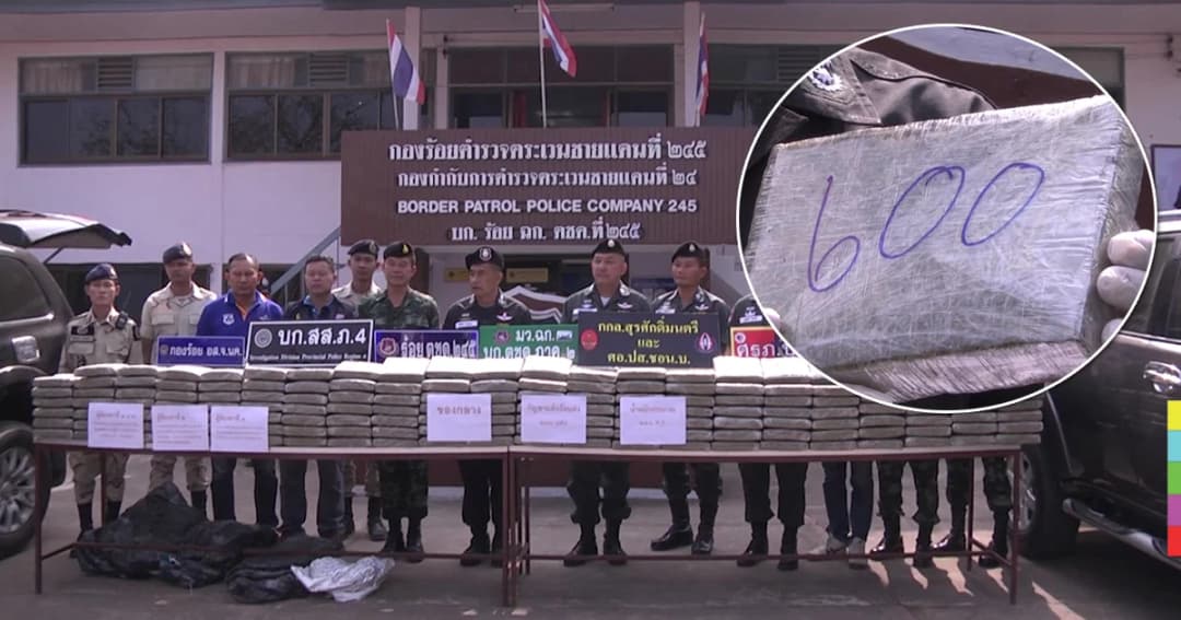 รวบ 3 ชายหญิงขนกัญชา 600 กก. มูลค่า 20 ล้านบาท