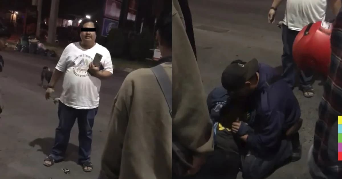 ชายอ้วนขับเบนซ์ ชน จยย. อ้างรีบพาเด็กไปนอน