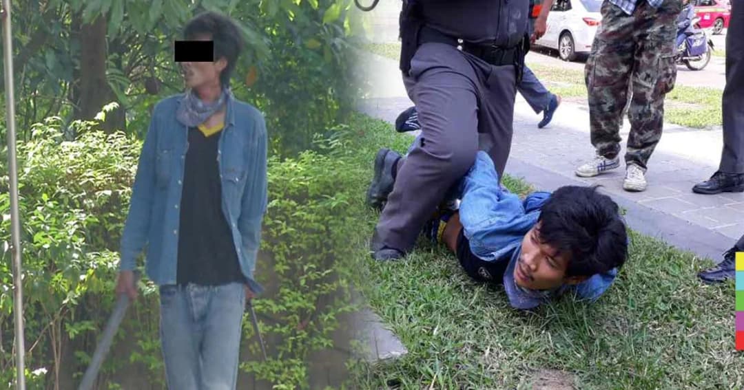 แตกตื่นทั้งสถานี ! หนุ่มคลั่งบุกเดี่ยวถือมีดไล่แทง พนง.ไทยพีบีเอส