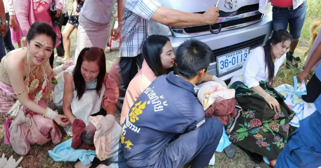 ฮือฮา ! สาวท้องแก่สุดกลั้น คลอดลูกกลางงานแต่งเพื่อน