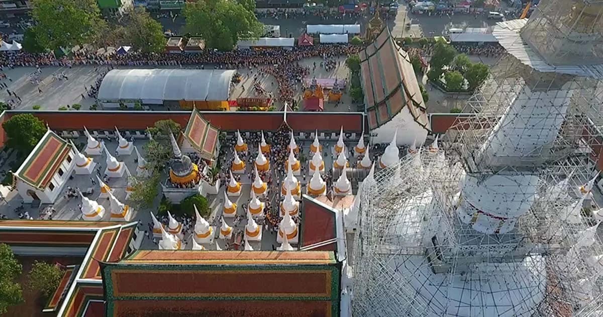 เข้าวัดทำบุญ วันมาฆบูชา “นครศรีฯ” แห่ผ้าขึ้นธาตุ ถวายเป็นพุทธบูชา