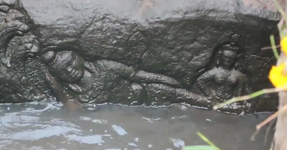 ‘นารายณ์บรรทมสินธุ์’ ภาพแกะสลักบนโขดหินธรรมชาติ อุบลราชธานี