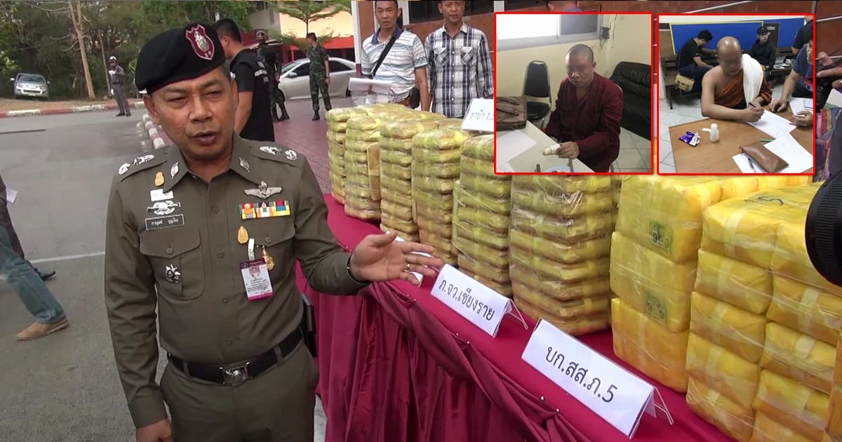 จับยาบ้าล็อตใหญ่ 1.7 ล้านเม็ด รวบ 2 พระสงฆ์ นั่งเก๋งร่วมขนยา