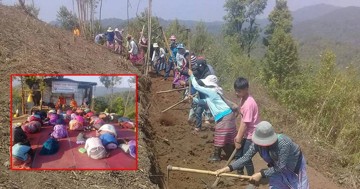 พลังศรัทธา ! ชนเผ่ากะเหรี่ยงร่วมกันขุดดินสร้างวัด แห่งแรกบนดอยอมก๋อย