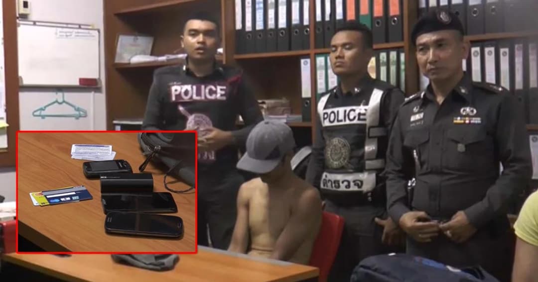 ดิ้นไม่หลุด ! ตร.ตามจับโจรแสบขโมยทรัพย์สิน นทท. ขณะลงเล่นน้ำทะเล