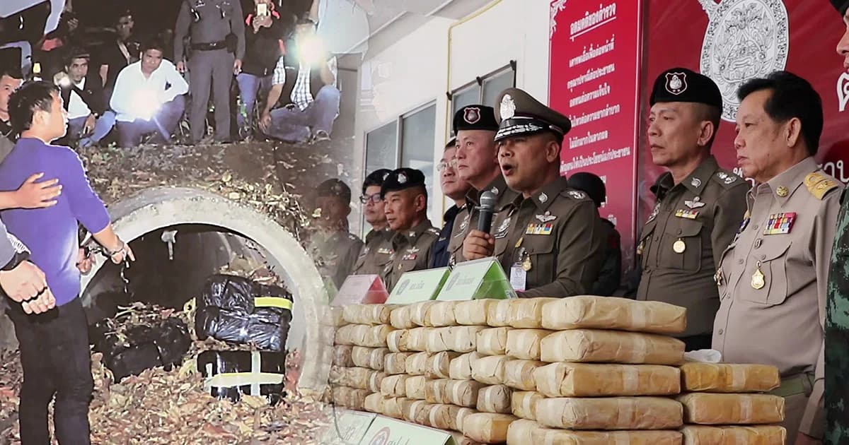 จับแก๊งขนยาบ้า ซุกท่อระบายน้ำกว่า 1.3 ล้านเม็ด