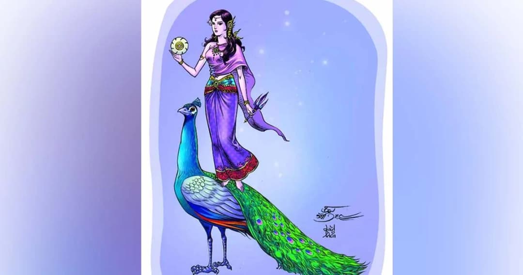 นางสงกรานต์ ปี 61 “นางมโหธรเทวี” เสด็จยืนเหนือหลังนกยูง