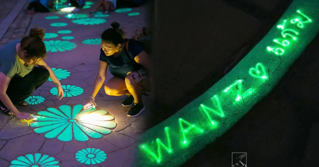 ‘โบสถ์เรืองแสง’ ส่อดราม่า ใช้ไฟฉายขีดเขียนชื่อตัวเอง