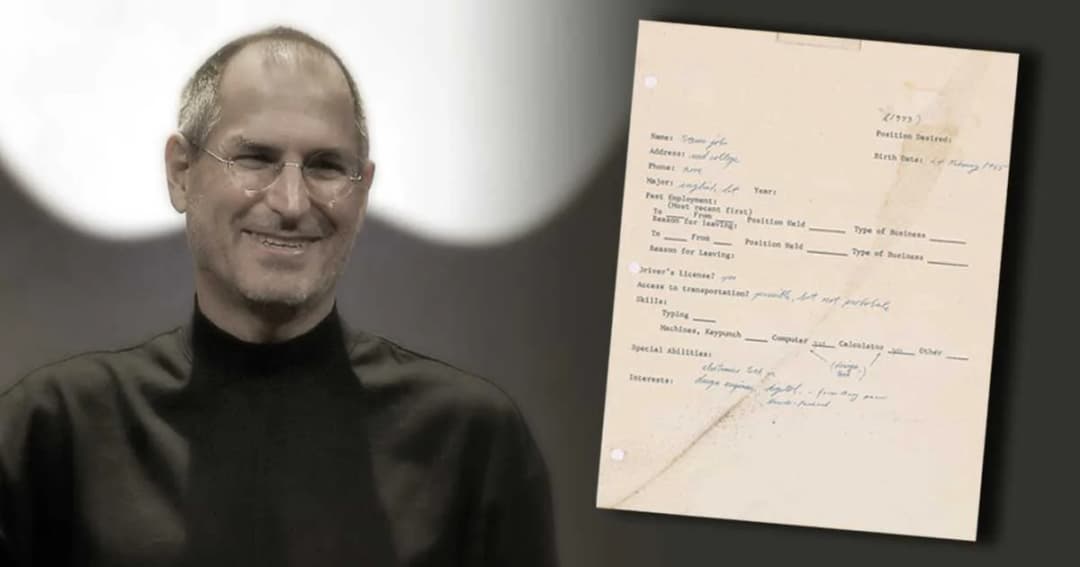 ประมูลใบสมัครงาน “สตีฟ จอบส์” 45 ปีก่อน ราคาพุ่ง 1.6 ล้านบาท