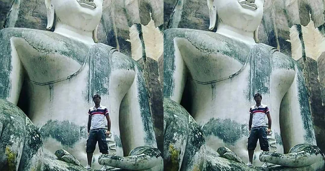 ชาวเน็ตสวดยับ ! ฝรั่งปีนถ่ายรูปบน ‘องค์พระอจนะ’ วัดศรีชุม