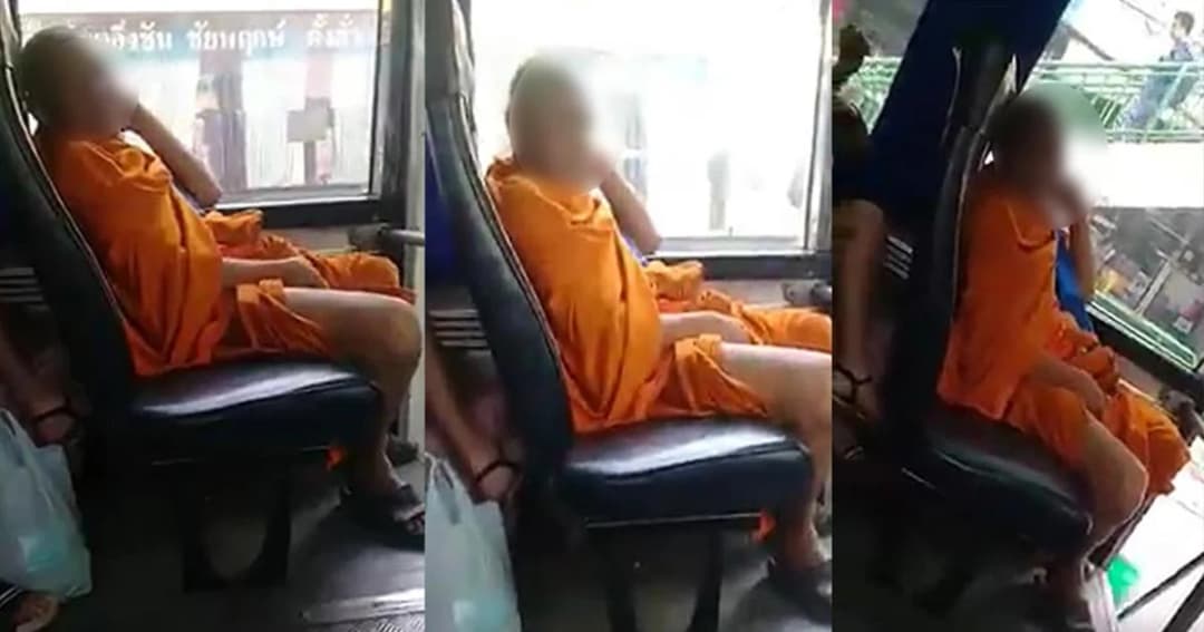 เสื่อมวงการผ้าเหลือง ! พระนั่งเหล่สาว-สไลด์หนอน สำเร็จความใคร่บนรถเมล์