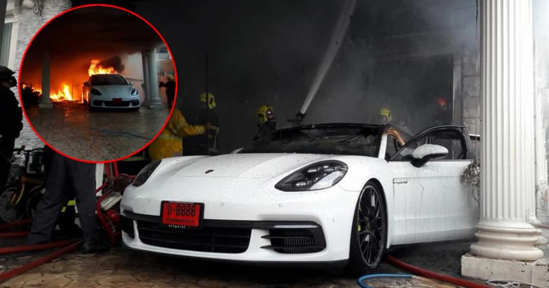 ไฟไหม้ปอร์เช่ ตระกูล ‘ตราสมอ’ ลามเผาคฤหาสน์หรู