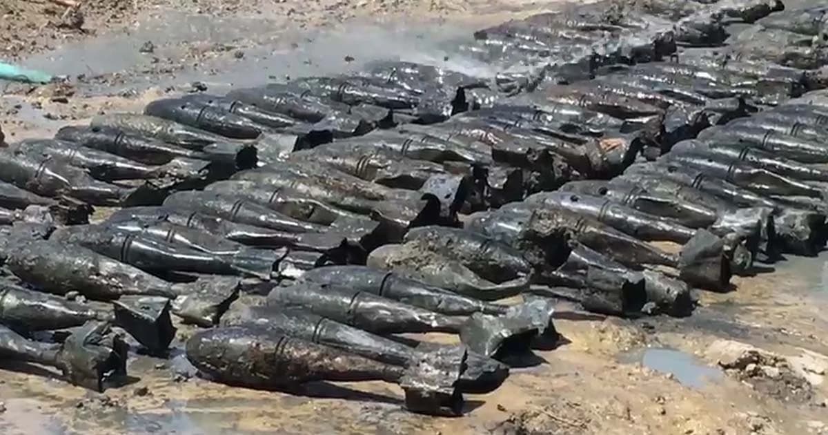 พบระเบิดซ้อมทิ้งจากอากาศ อายุ 40 – 50 ปี ใกล้สะพานซังฮี้ กว่า 100 ลูก