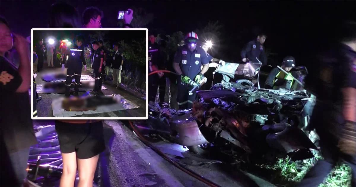 กระบะประสานงารถพ่วง ดับ 3 ศพ