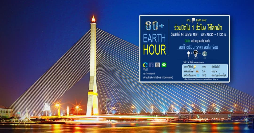 วันนี้กทม.ชวนปิดไฟ 1 ชั่วโมง ลดโลกร้อน