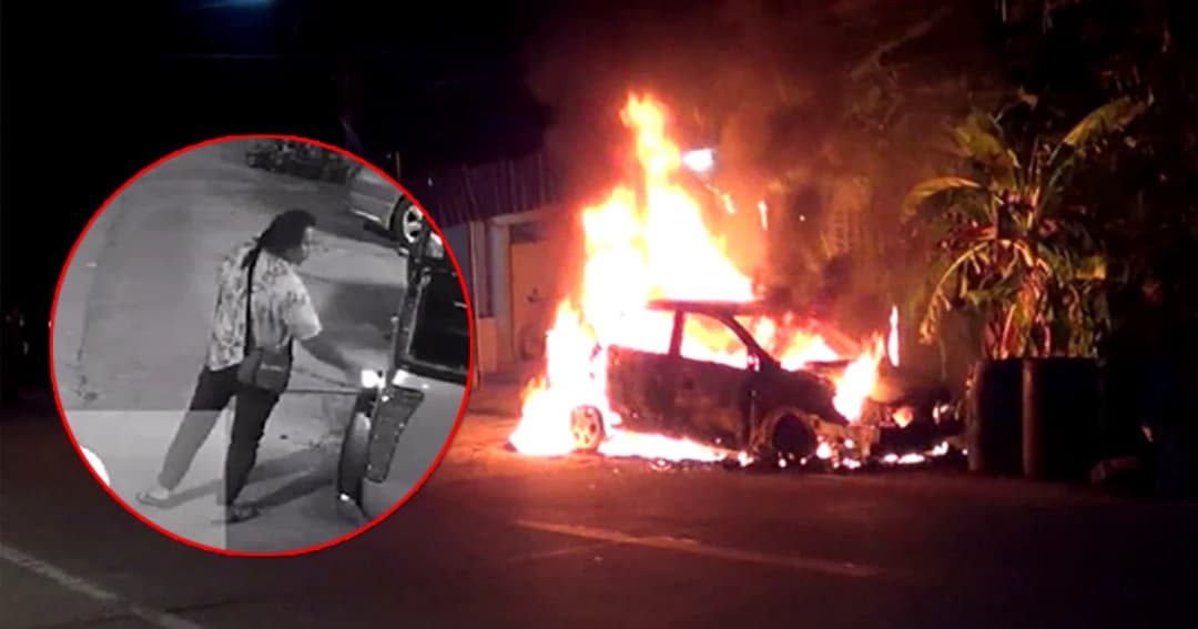 หนุ่มคลั่งตระเวนขี่จยย. ใช้น้ำมันราดรถยนต์จอดริมถนน เผาวอดคืนเดียว 5 คัน