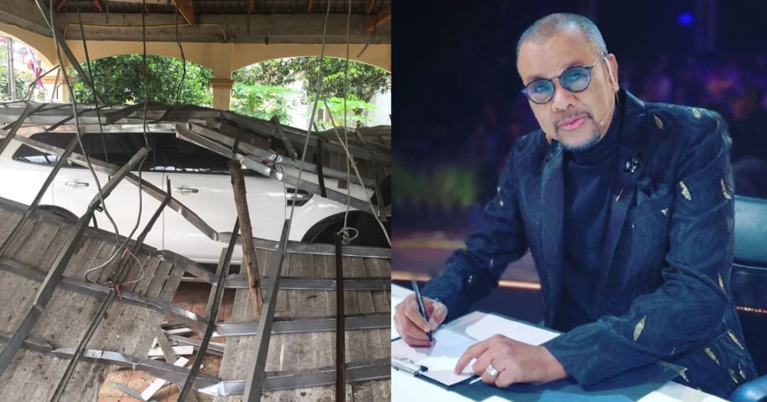 “โน้ต เชิญยิ้ม” สุดเซ็ง ฝนตกหนัก หลังคาถล่มทับรถหรู