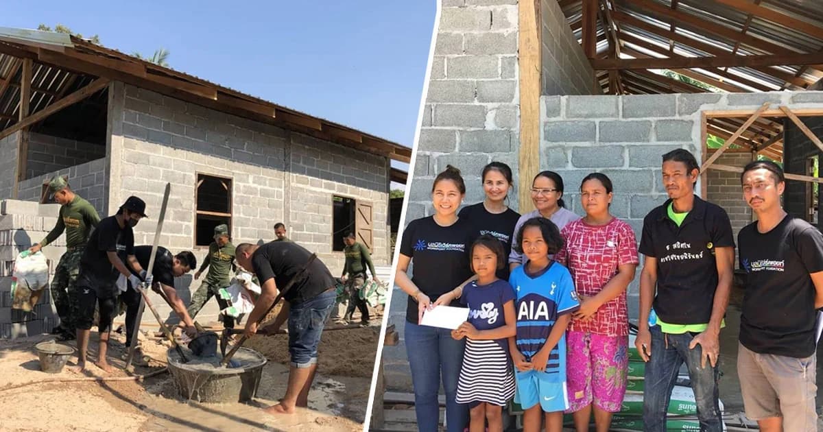 “มูลนิธิเวิร์คพอยท์” นำจิตอาสาช่วยสร้างบ้านให้ “น้องเป้ย ไมค์ทองคำเด็ก”