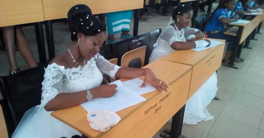 เลือกไม่ได้ สองสาวชาวไนจีเรีย แต่งงานและสอบไล่ในวันเดียวกัน