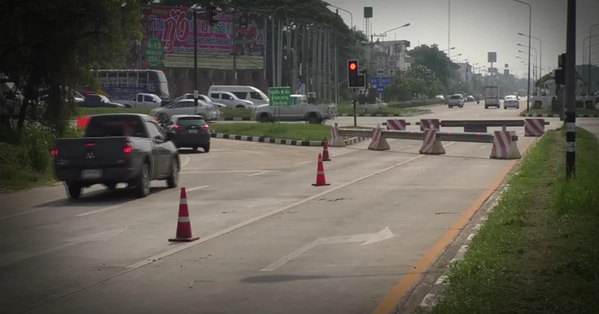 ขาขึ้นเหนือรถแน่น จนท.ปิดกั้นถนนจุดเสี่ยงเพื่อลดอุบัติเหตุ