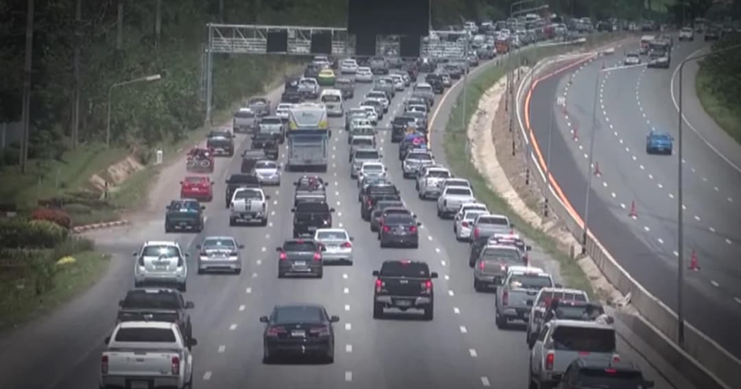 เส้นทางสายหลักขาออก กทม . ปริมาณรถเพิ่มขึ้นต่อเนื่อง