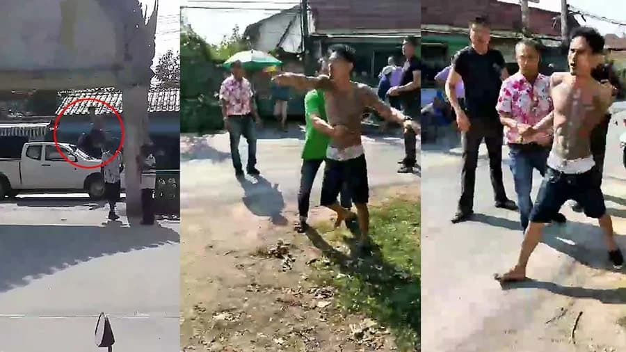 ชายคลุ้มคลั่ง ! ไล่ทุบ-กระทืบ รถชาวบ้าน พังเสียหาย