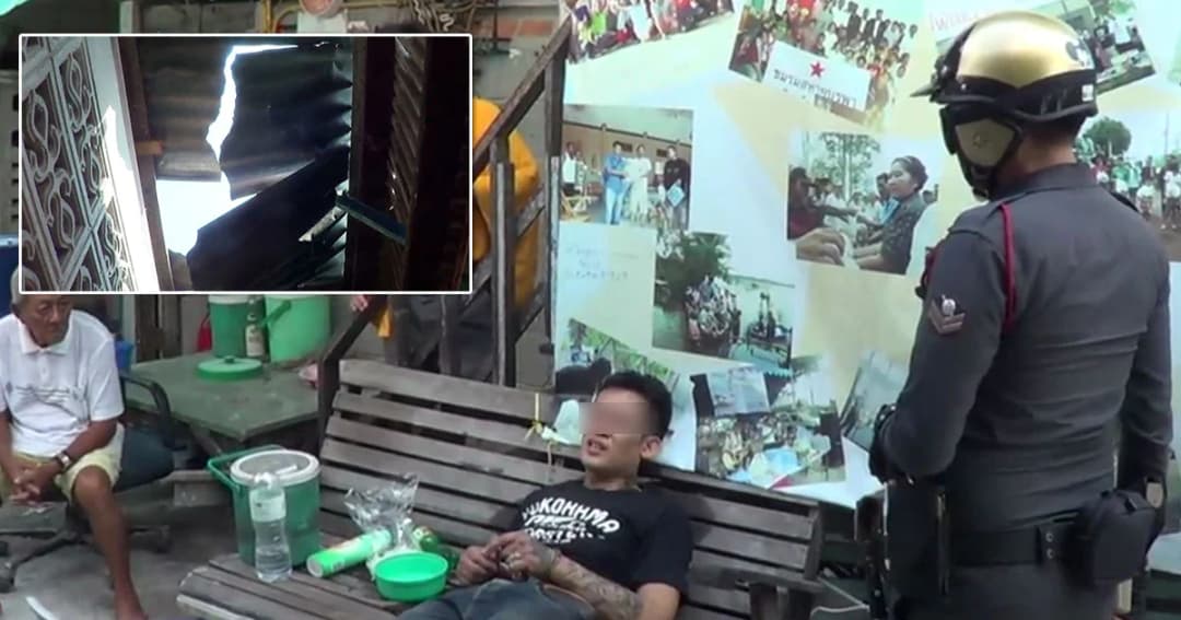 ‘หนุ่มคลั่ง’ วิ่งหล่นจากหลังคาบ้าน ตะโกนลั่น ‘อย่ายิงผม’