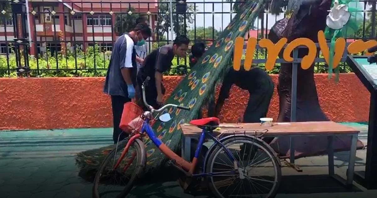 ลุงวัย 67 ปี ปั่นจักรยานเหนื่อย จอดรถนอนพัก ก่อนหัวใจวาย เสียชีวิตใต้ซุ้มหุ่นฟางนก