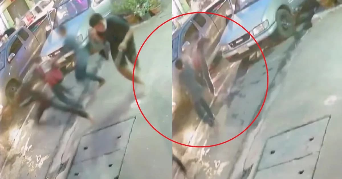 คลิปวงจรปิด ! จ่อยิงวัยรุ่นเล่นสงกรานต์ ดับ 1 สาหัส 1 หลังไม่พอใจขอปะแป้ง