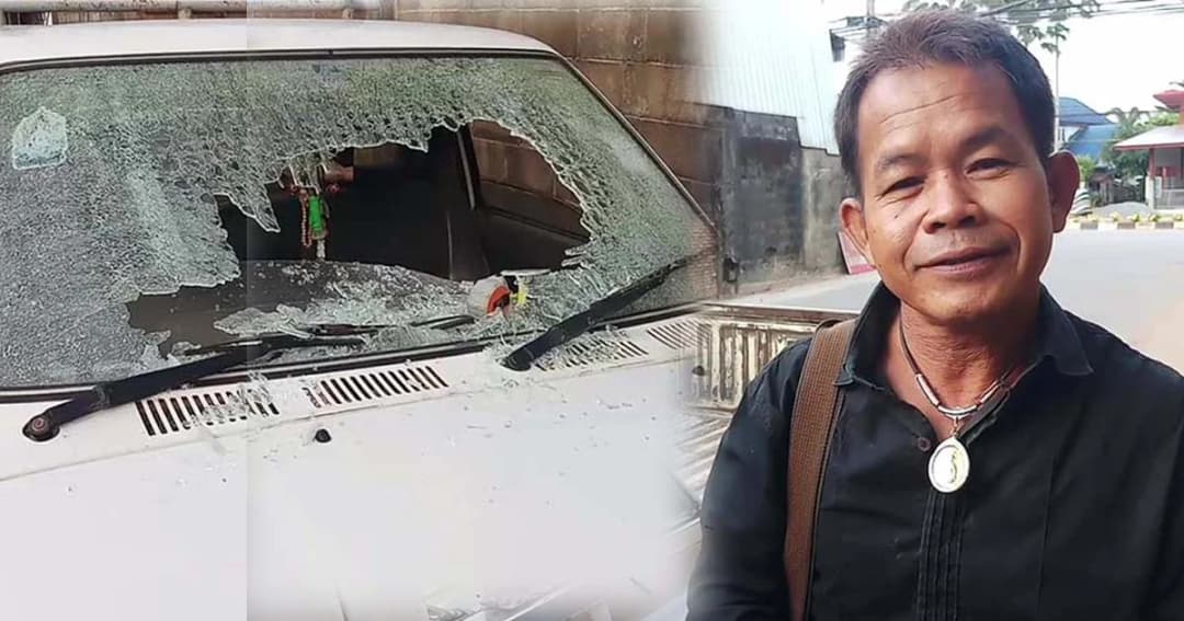 เตือนภัย ! เมาหนัก จอดหลับในรถ ถูกทุบกระจกรถแตก