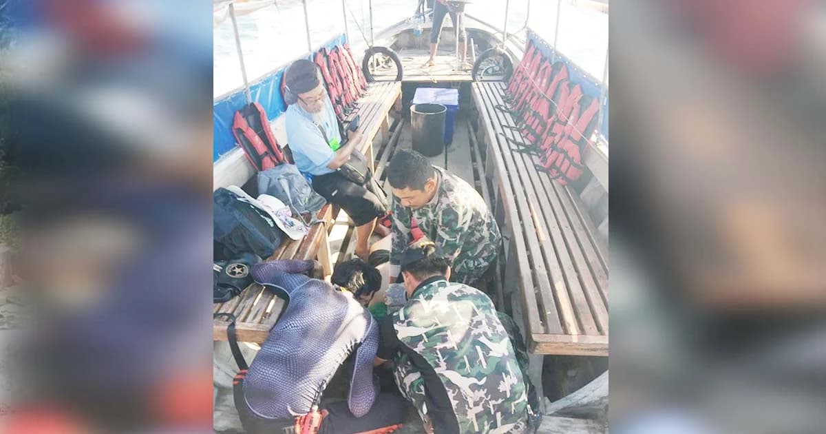 สุดยื้อ ! นทท.สวมชูชีพ เล่นน้ำในทะเล เป็นลมดับ