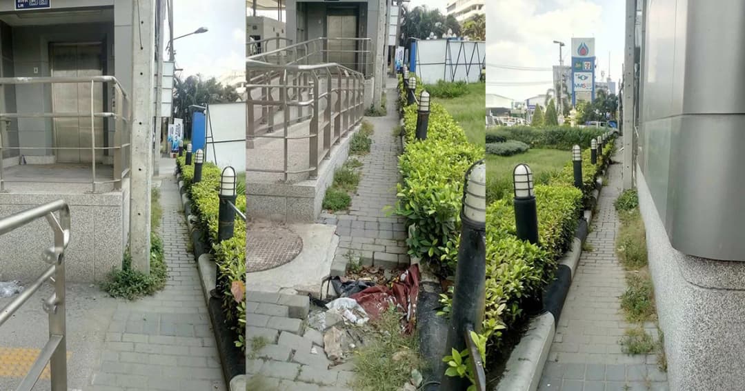 วิจารณ์หนัก! เส้นทางวีลแชร์ผู้พิการ ส.รถไฟฟ้าปู่เจ้าฯ ใช้งานไม่ได้จริง