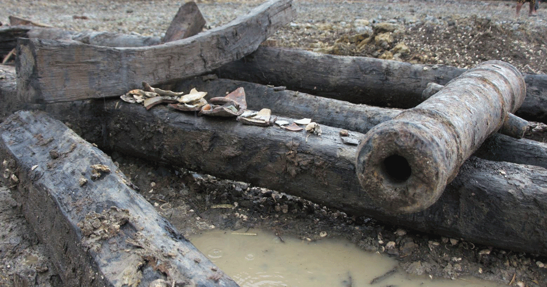 ขุดพบซากปืนใหญ่ เรือโบราณ อายุกว่า 200 ปี คาดสมัยกบฏไทรบุรี