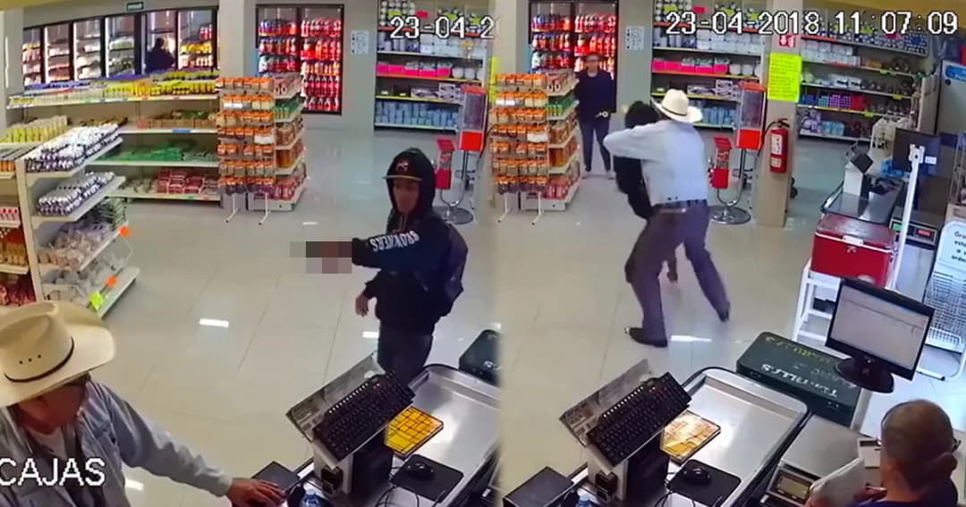 ลุงใจเด็ด สู้โจรจี้ร้านสะดวกซื้อในเม็กซิโก