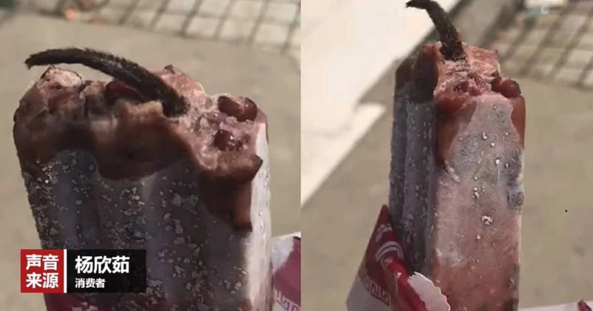 แทบอ้วก! สาวจีนอ้างเจอหางหนูในไอศกรีมที่กัดกินเข้าไปแล้ว