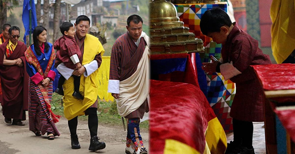 กษัตริย์จิกมี เผยภาพเจ้าชายพระองค์น้อย ร่วมทำบุญไหว้พระ