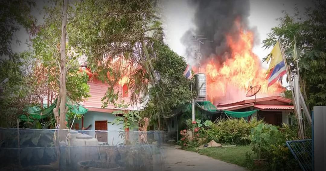 วอดทั้งหลัง ! เพลิงพิโรธเผาบ้าน  2 ชั้น เสียหายกว่า 1 ล้าน