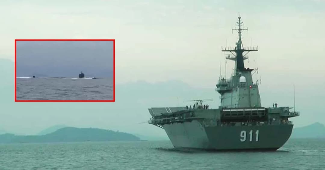 ฝึกร่วมทหารไทย-อเมริกา ทำคนแตกตื่น เรือดำน้ำโผล่ทะเลภูเก็ต