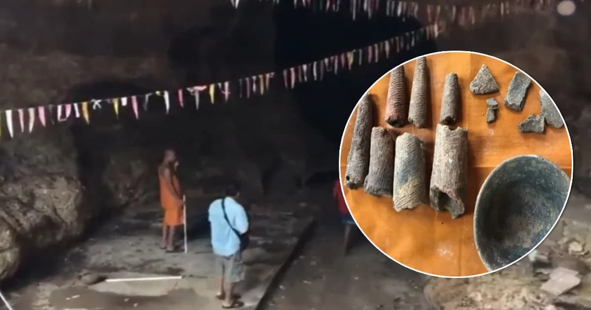 ฮือฮา ! พบวัตถุโบราณถ้ำปู่นาคราช อายุกว่า 3-5 พันปี