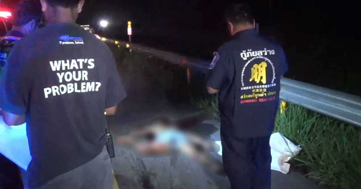 หนุ่มจีนควบกระบะชนชายข้ามถนนดับ หลังกลับจากเที่ยววันแรงงาน