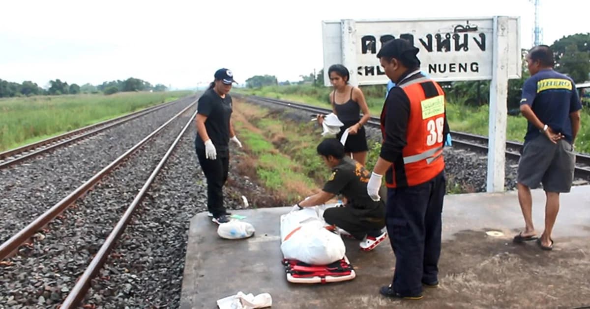 ชายนิรนาม นอนบนรางรถไฟ ถูกขยี้เละ