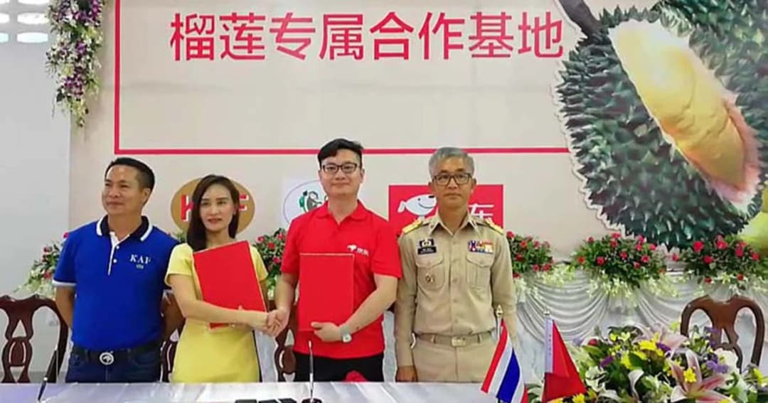 จีนบินด่วนเซ็น MOU เหมาทุเรียน -มังคุดขายออนไลน์ในจีน