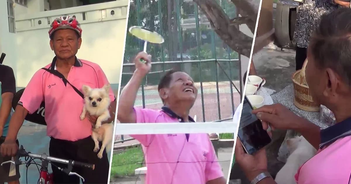 81 ยังแจ๋ว ! คุณปู่โชว์ตีแบดฯ เผยออกกำลังทุกวัน 20 ปีไม่เคยป่วยเข้า รพ.