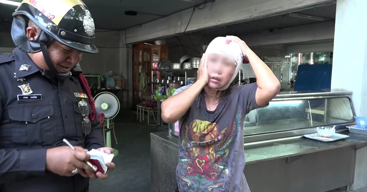 ไล่ล่าแก๊งทวงหนี้โหด บุกใช้เก้าอี้ตีหัวแม่ค้าเลือดอาบ