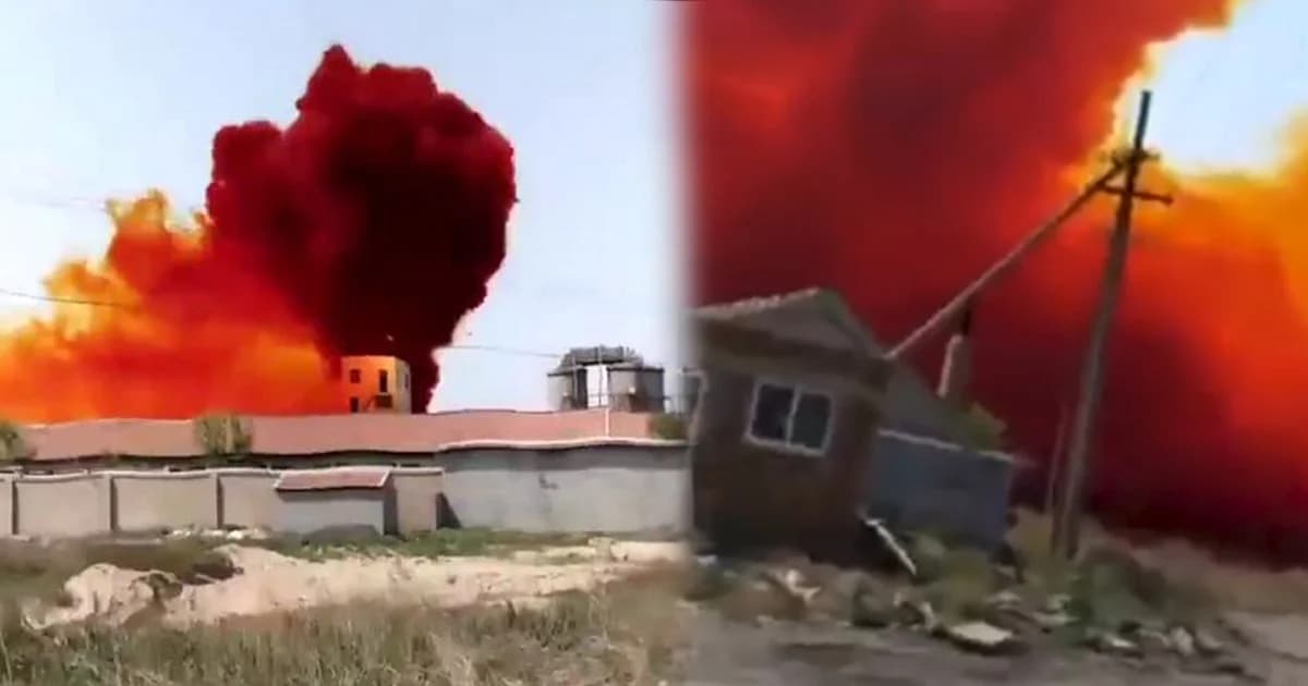 สารเคมีรั่วจากโรงงานในจีน ควันสีแดงพวยพุ่งปกคลุมทั่วฟ้า