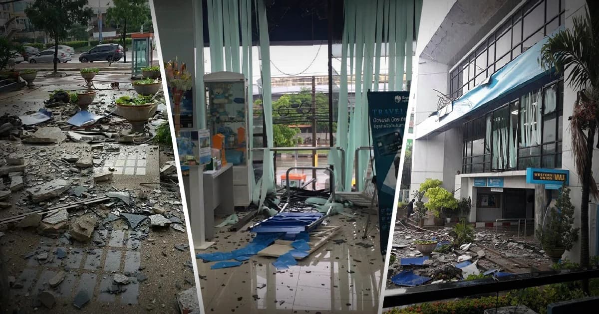 ธ.กรุงไทย ยืนยันไม่มีฟ้าผ่า แค่แผ่นอลูมิเนียมยึดอาคารหลุดเสียหาย