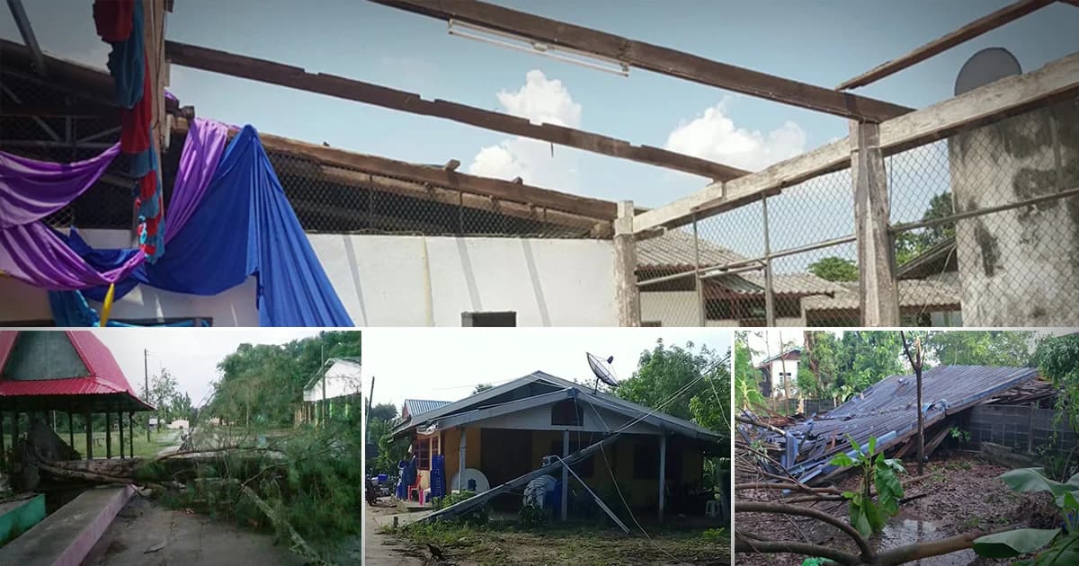 พายุถล่มบุรีรัมย์ หลังคา รร.ปลิวว่อน ต้องประกาศเลื่อนวันเปิดเทอม